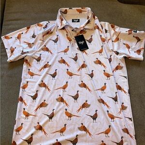 Waggle golf shirt pheasant print